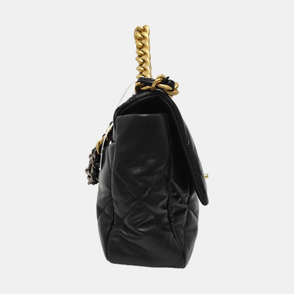 CHANEL 19 Large Quilted Lambskin Black