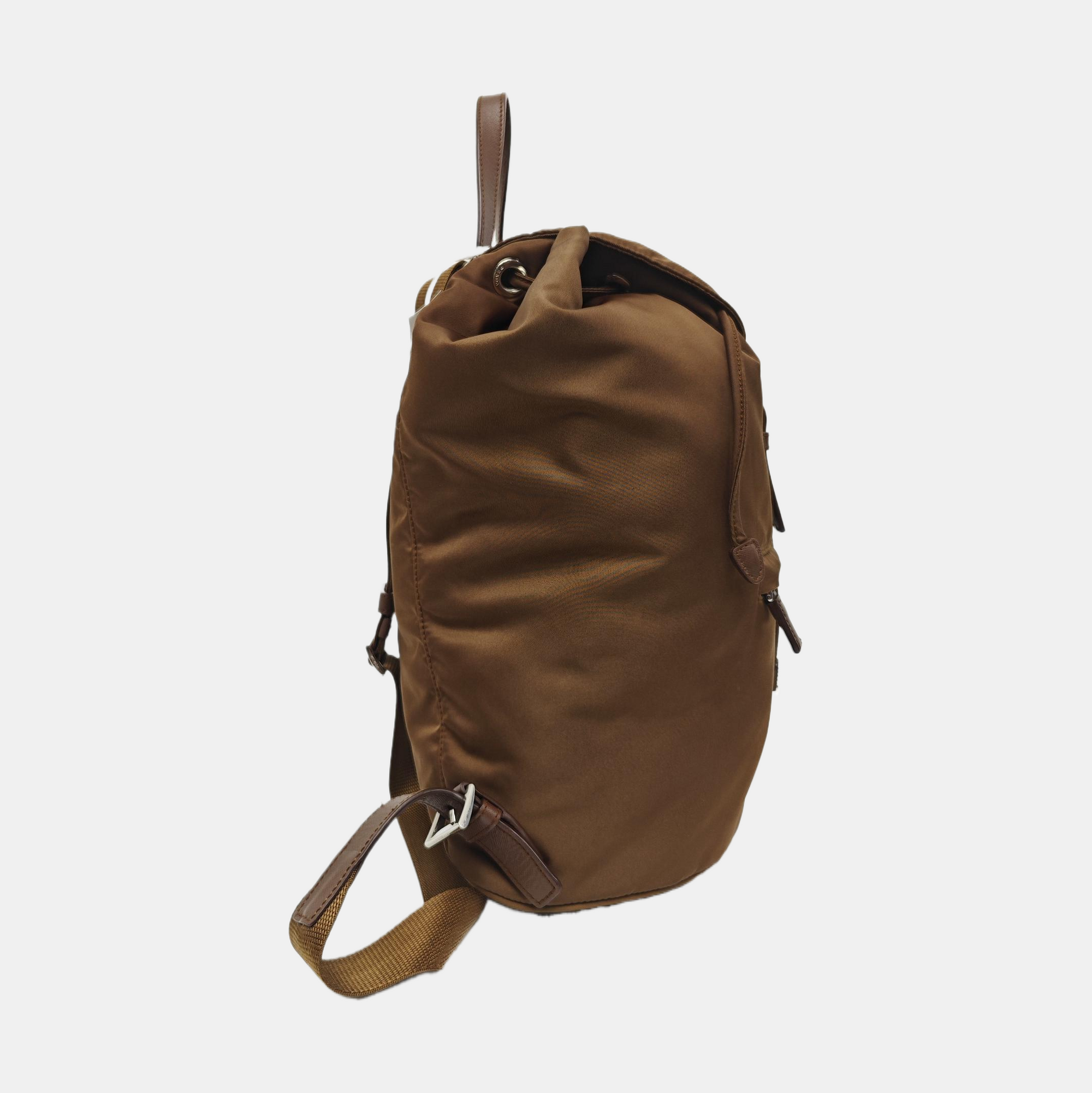 Nylon Backpack Brown