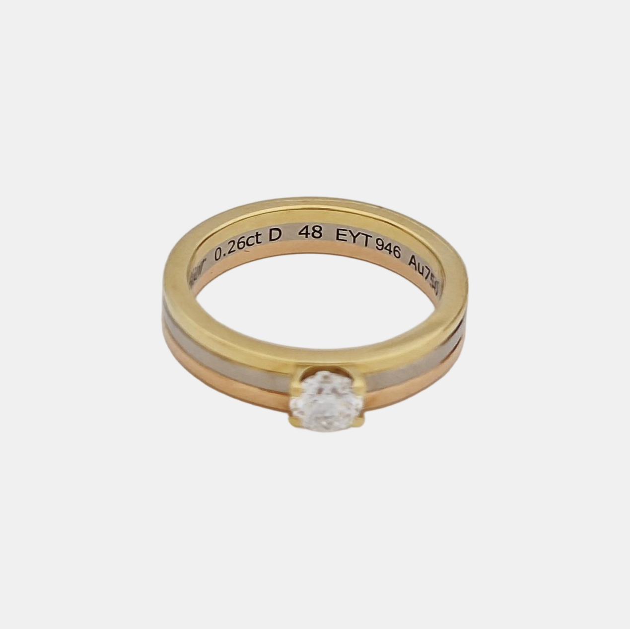 VENDÔME LOUIS CARTIER 18k White Gold Multicolor Ring EU 48