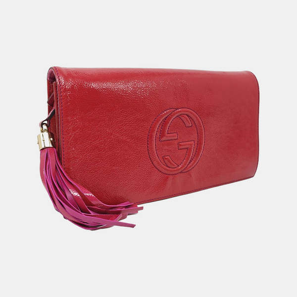 Patent Leather Clutch Red