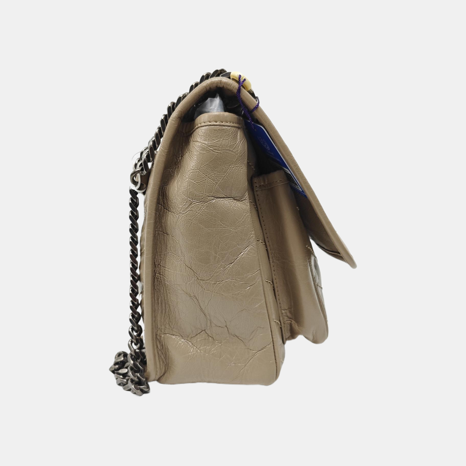 NIKI Medium Chevron Calfskin Beige