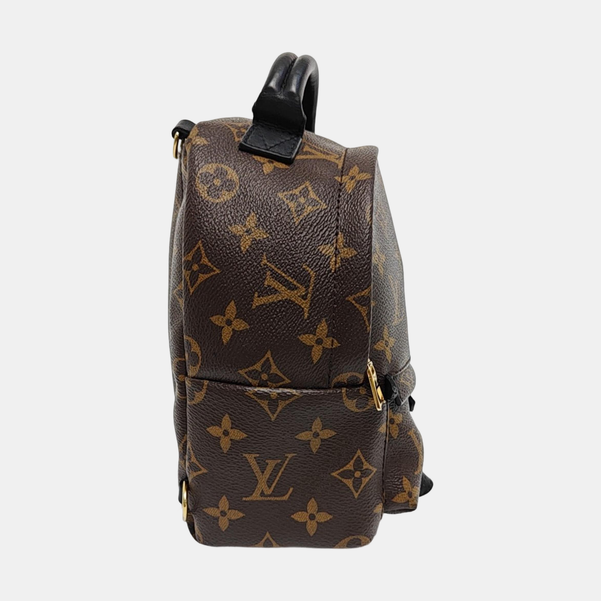 Authenticated pre-owned  PALM SPRINGS Mini Monogram Coated Canvas Brown - Backpack at Looply