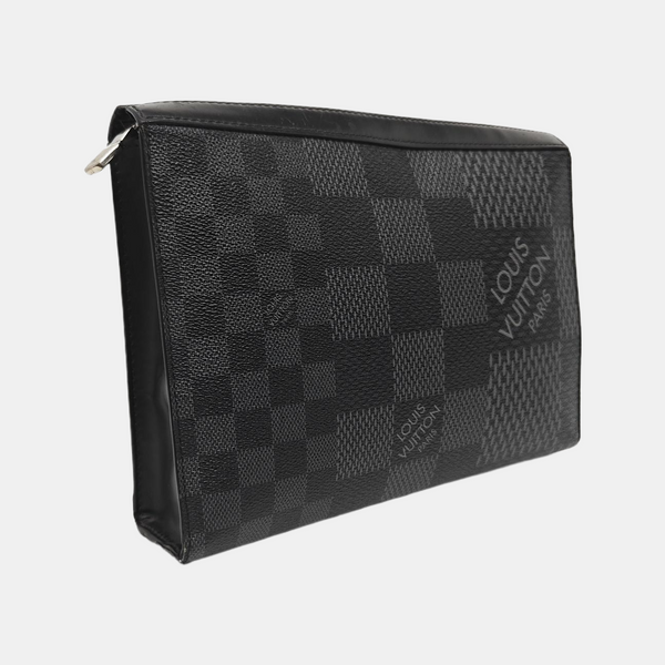 Pochette Voyag MM Damier Graphite Coated Canvas Gray