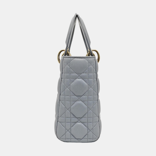 Lady Dior Small Cannage Lambskin Blue