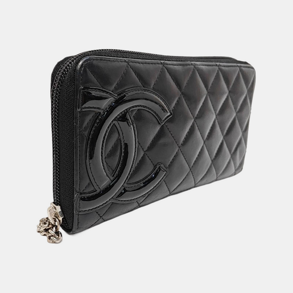 Authenticated pre-owned  CAMBON Quilted Calfskin Black - Clutch at Looply