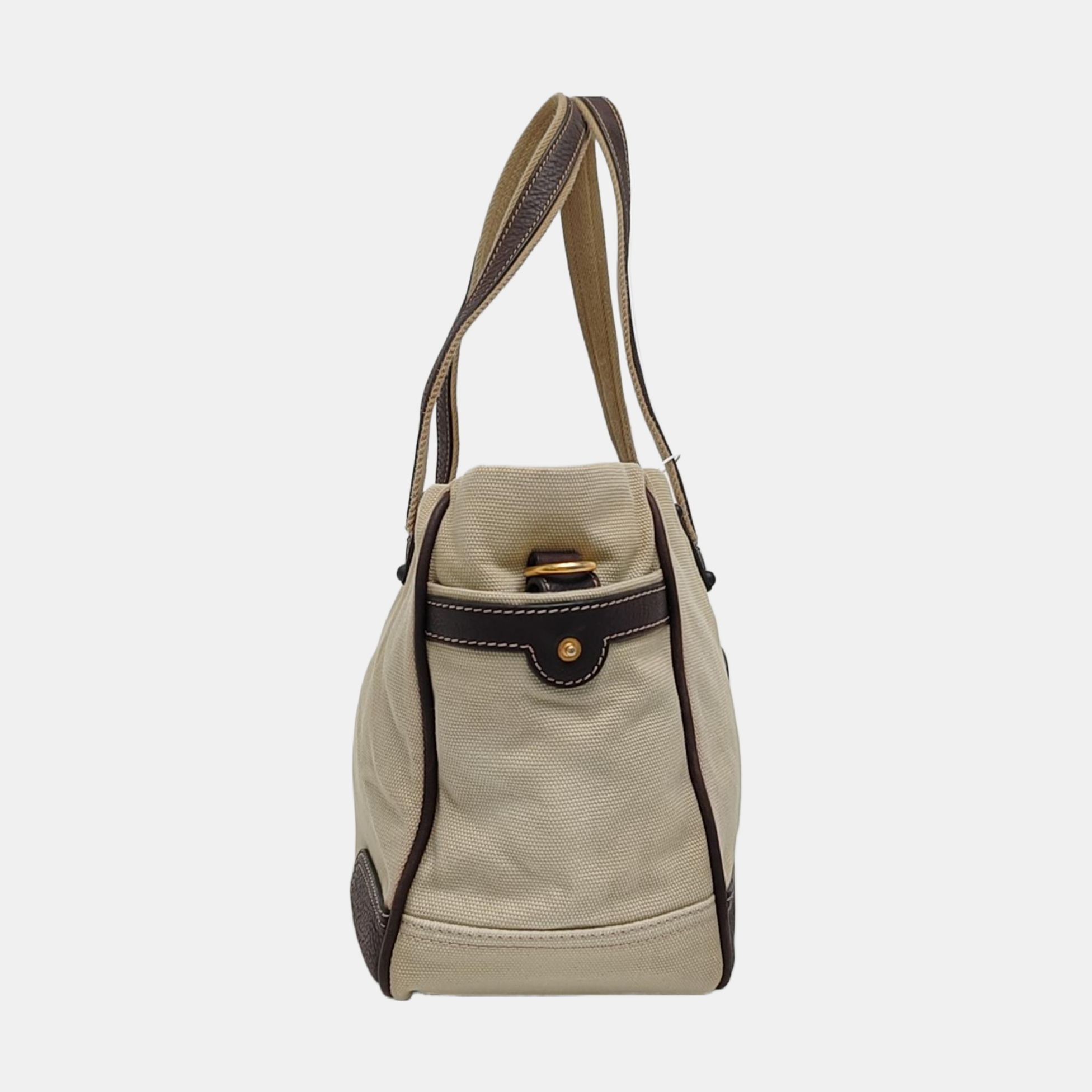 Canvas Top Handle Bag Beige