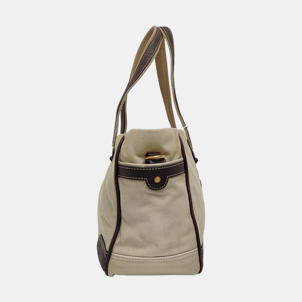 Canvas Top Handle Bag Beige