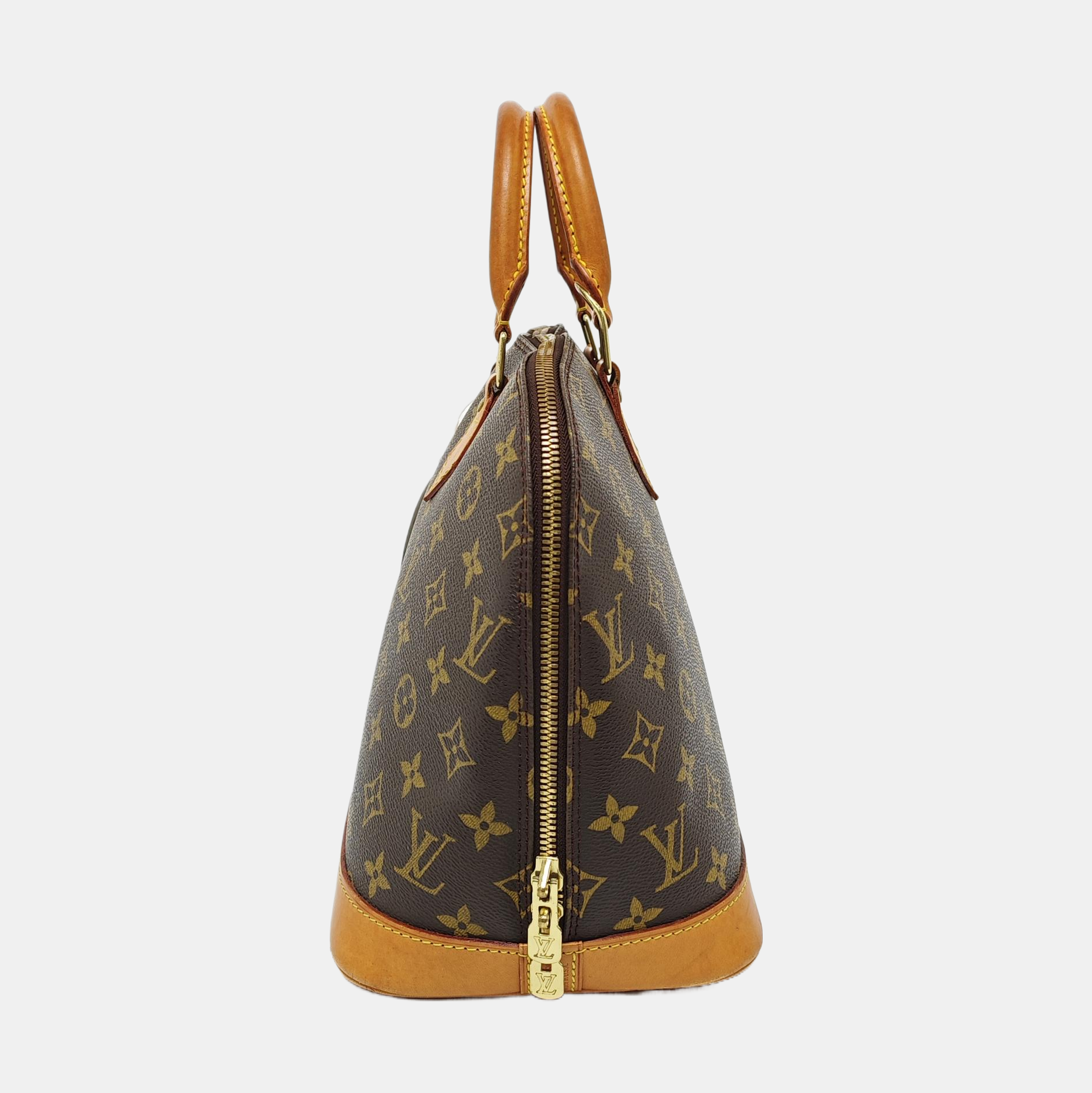 ALMA PM Monogram Coated Canvas Brown