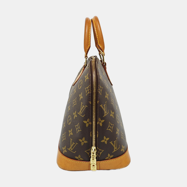 ALMA PM Monogram Coated Canvas Brown