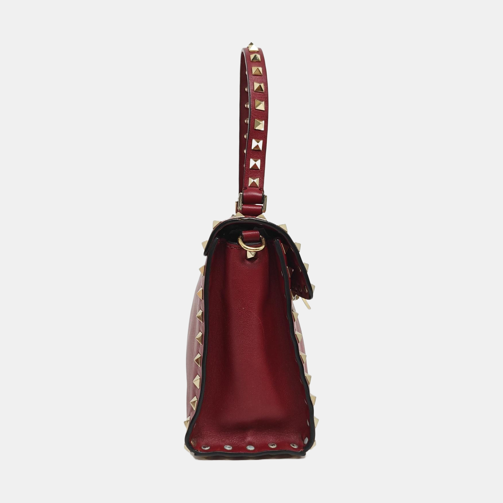 Rockstud Calfskin Red