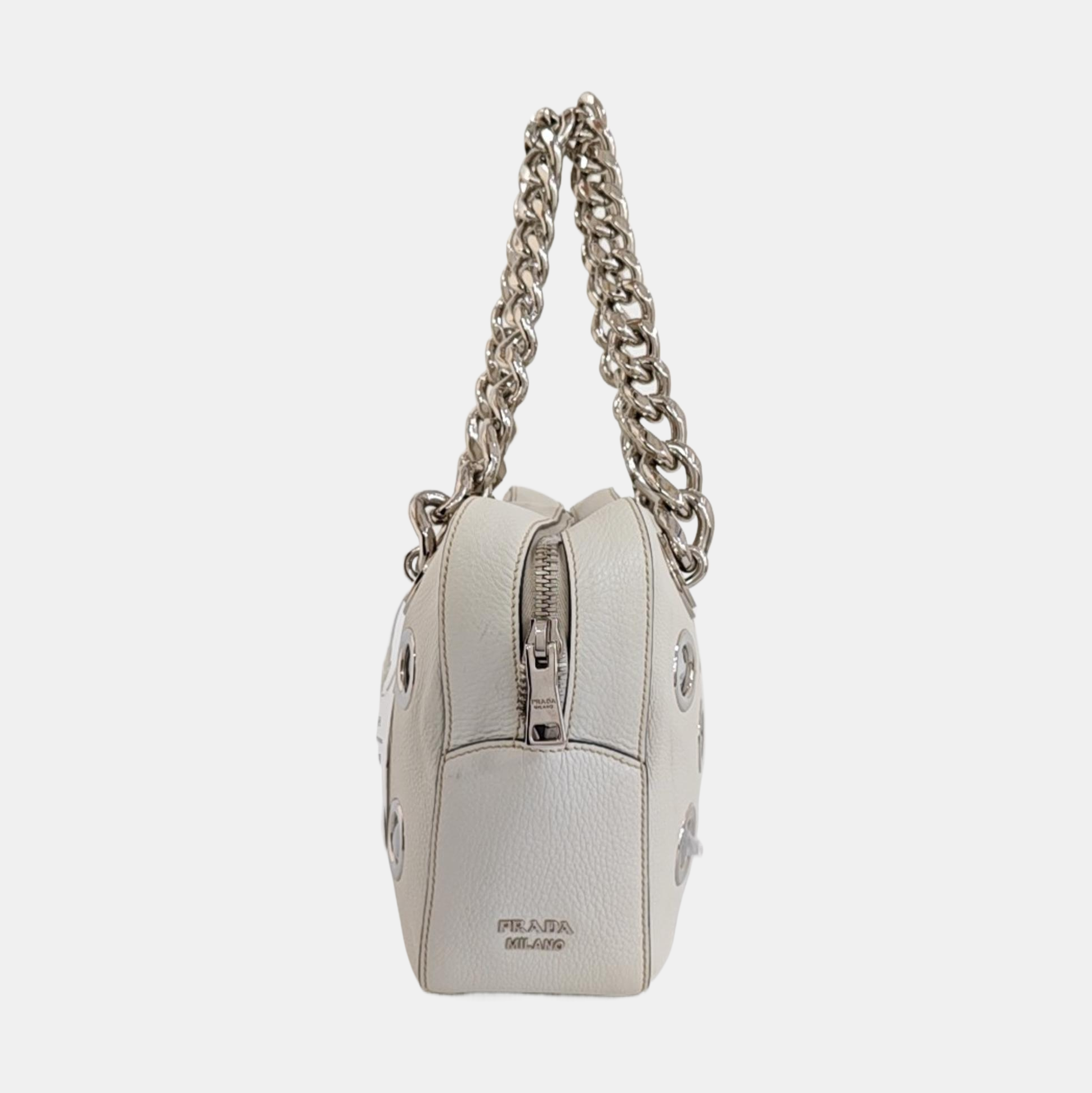 Calfskin Shoulder Bag White