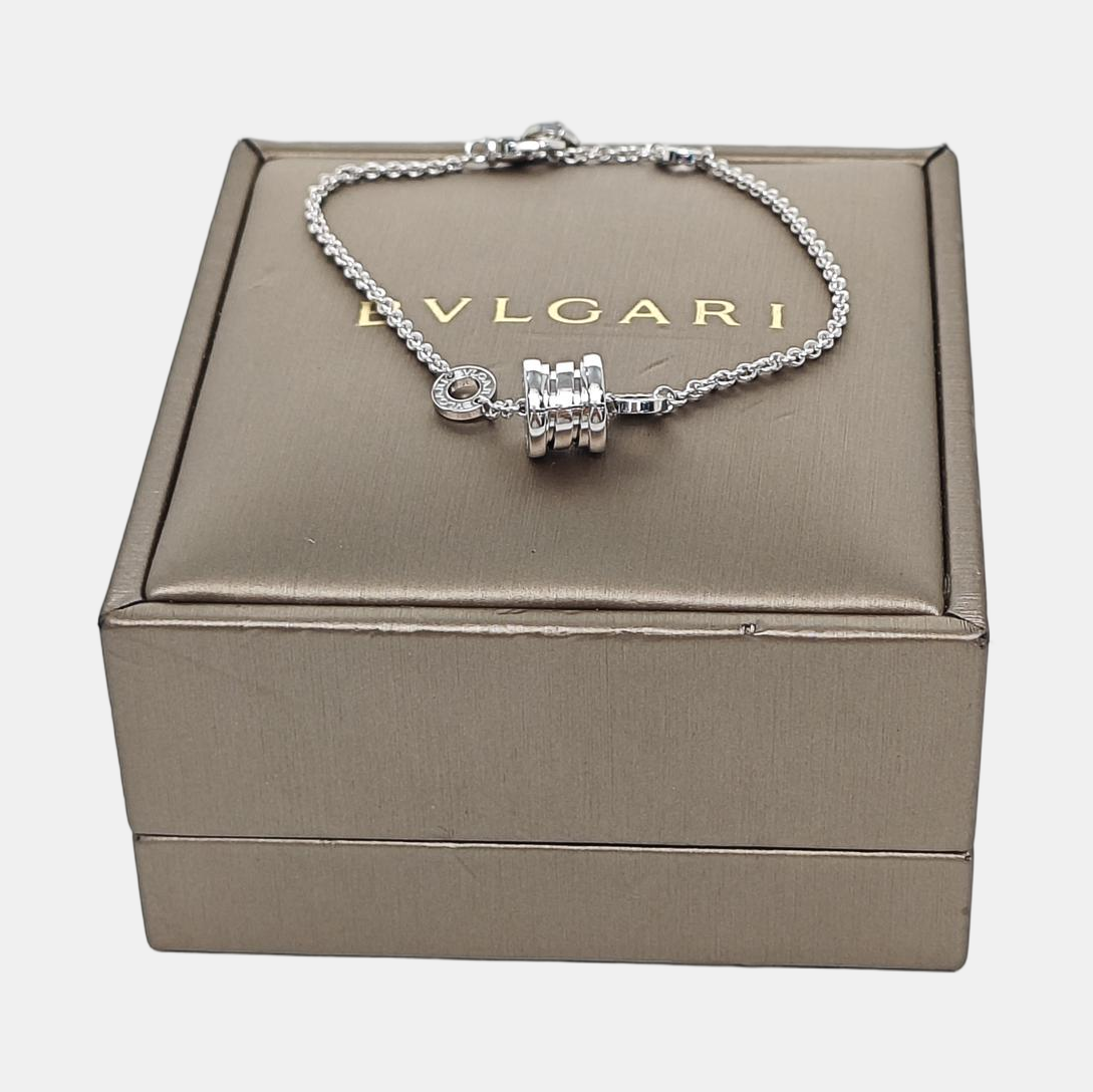 B.ZERO1 18k White Gold Silver Bracelet