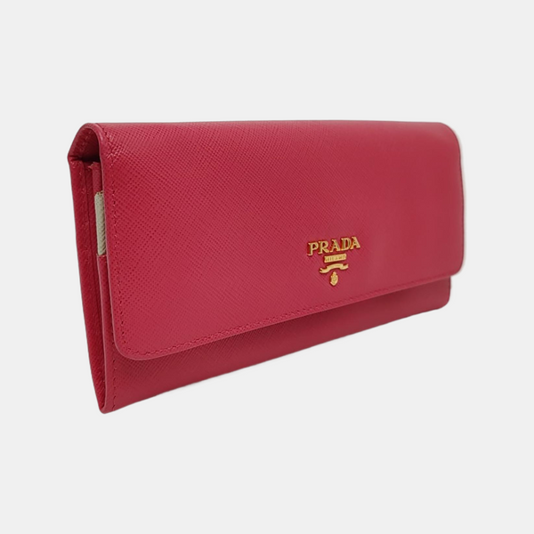 Fold Wallet Saffiano Calfskin Red Wallet