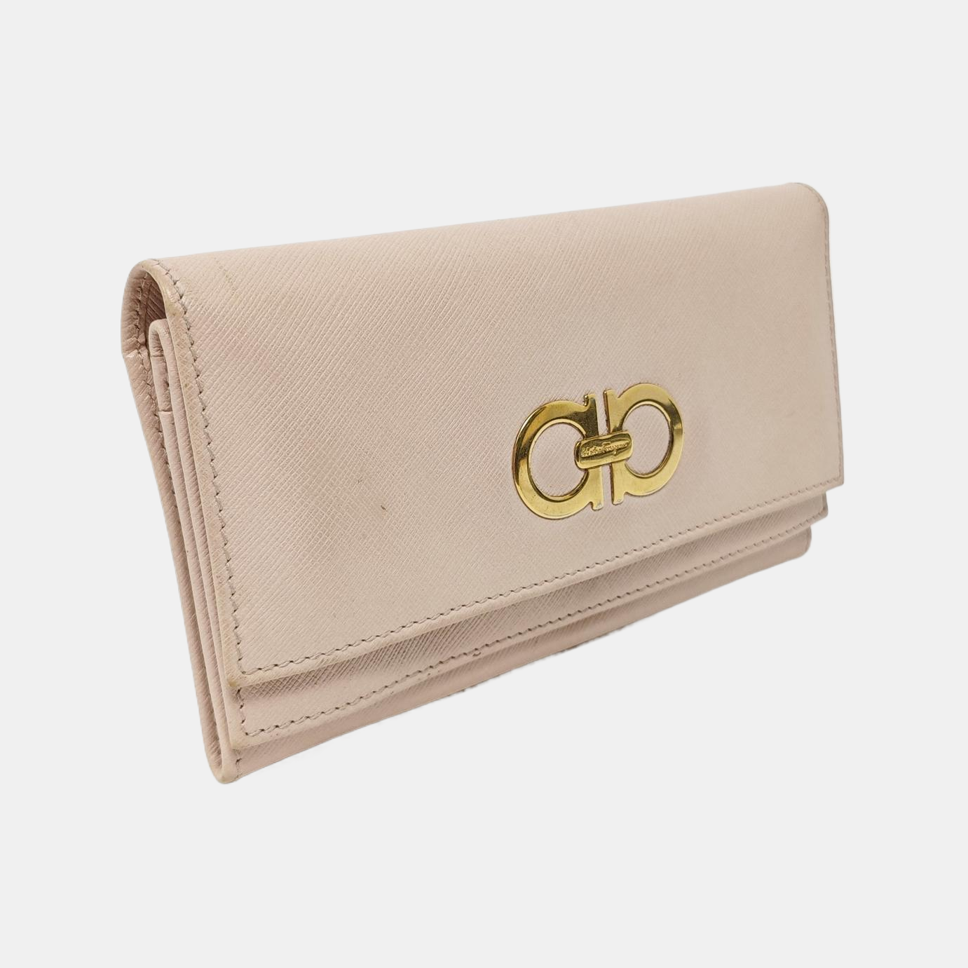 Gancini Calfskin Beige Wallet