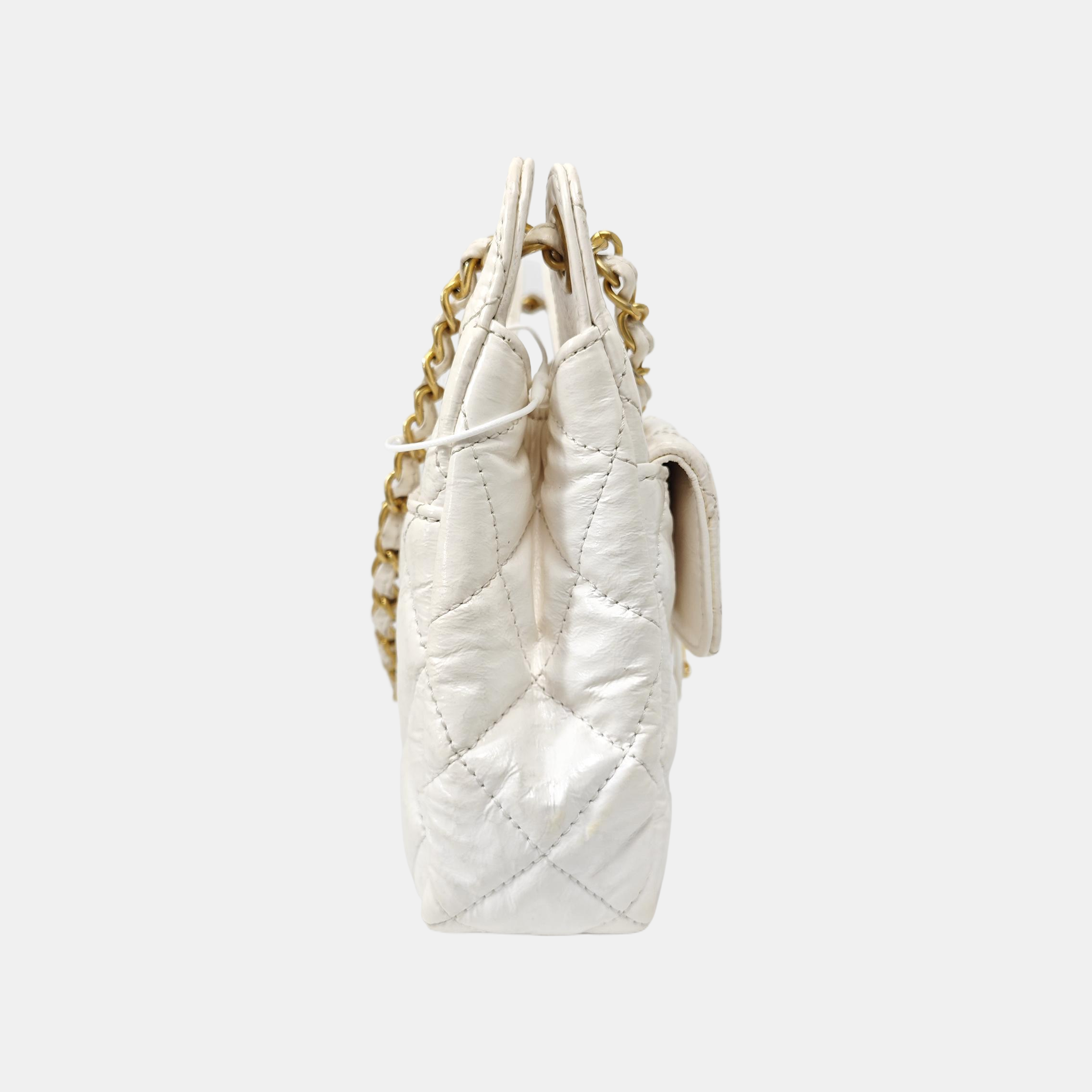 23C HOBO Small Quilted Calfskin White