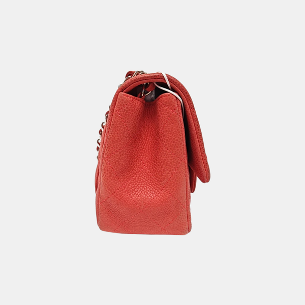 CLASSIC FLAP Mini Quilted Grained Calfskin Red