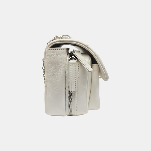 CLASSIC FLAP Mini Quilted Calfskin White