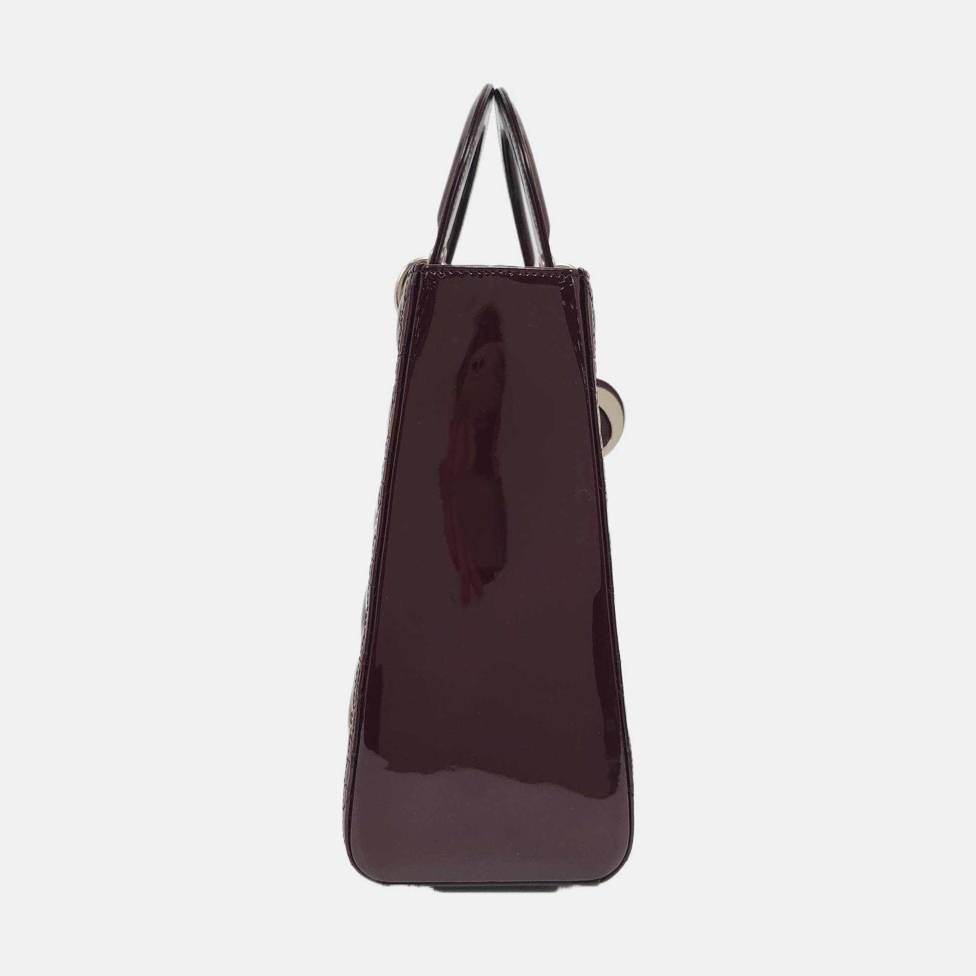 Authenticated pre-owned  Lady Dior Large Cannage Lambskin Burgundy - Tote Bag at Looply
