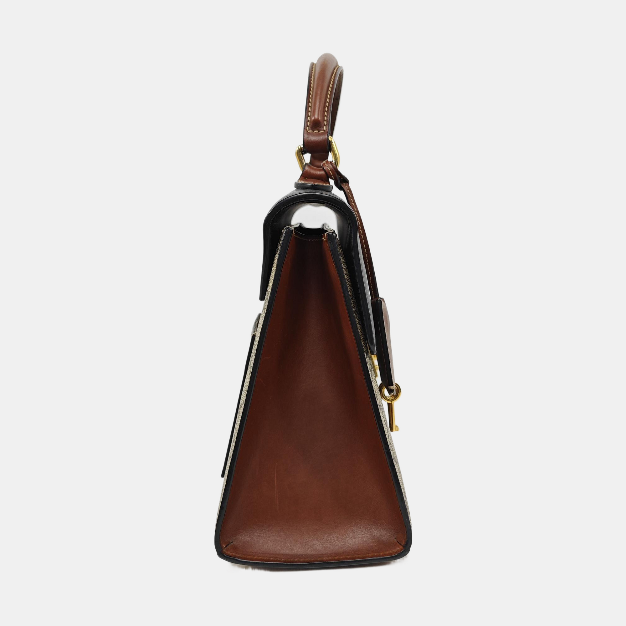 Padlock Small Monogram Coated Canvas Beige