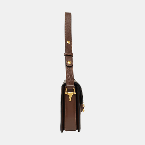Horsebit 1955 Medium Monogram Coated Canvas Beige