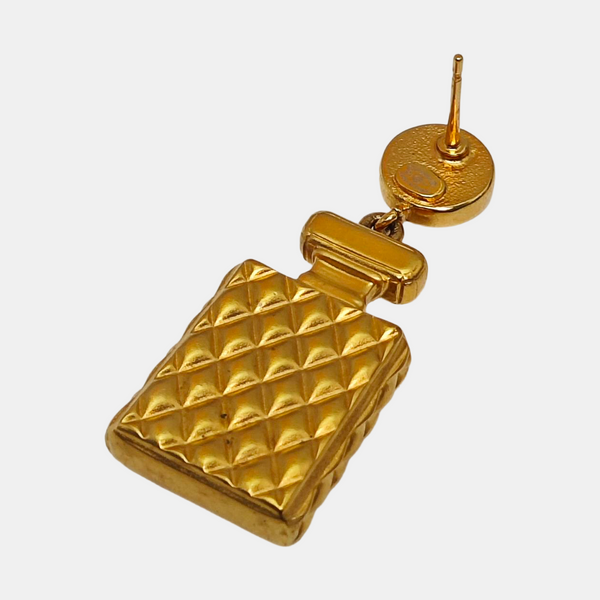 CC Logo Metal Gold Stud Earrings