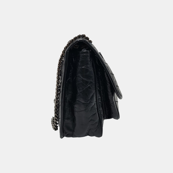 NIKI Medium Chevron Calfskin Black