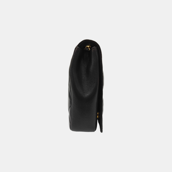 Quilted Lambskin Shoulder Bag Black