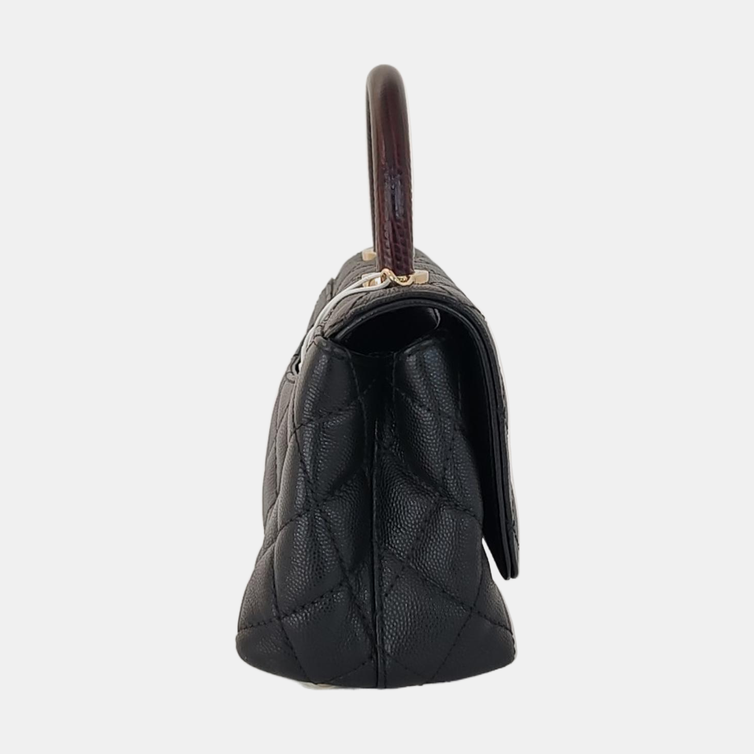 COCO HANDLE Mini Quilted Grained Calfskin Black