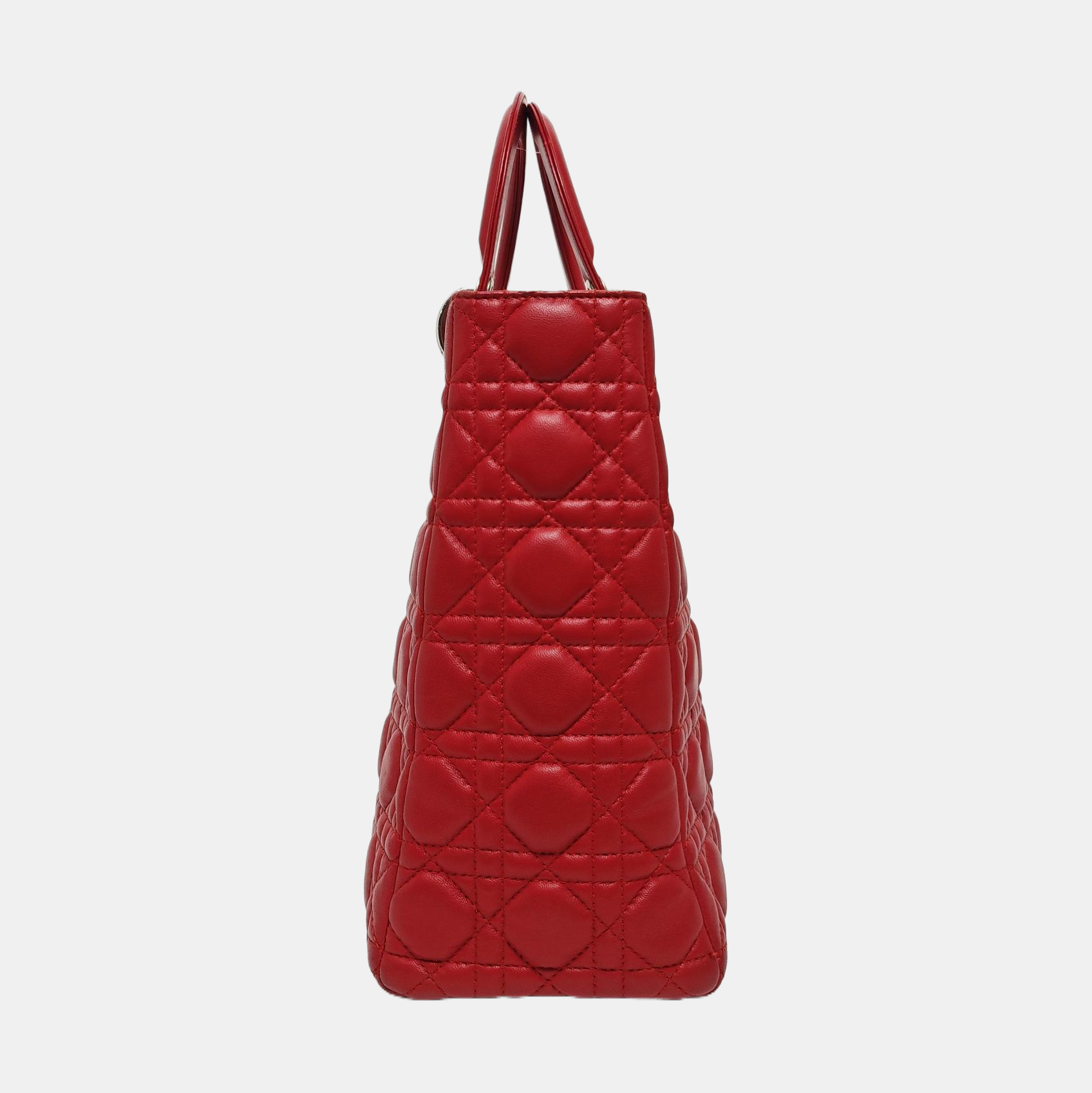 Authenticated pre-owned  Lady Dior Large Lambskin Red - Tote Bag at Looply