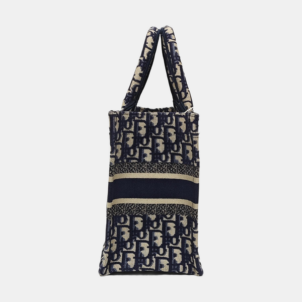Book Tote Small Oblique Canvas Blue