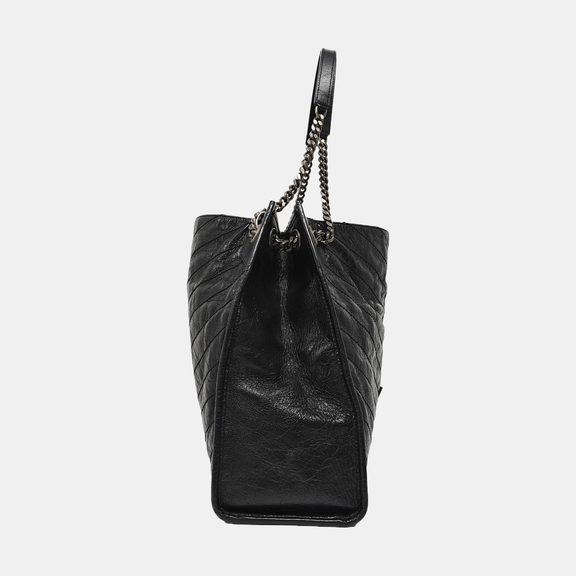 NIKI Chevron Calfskin Black