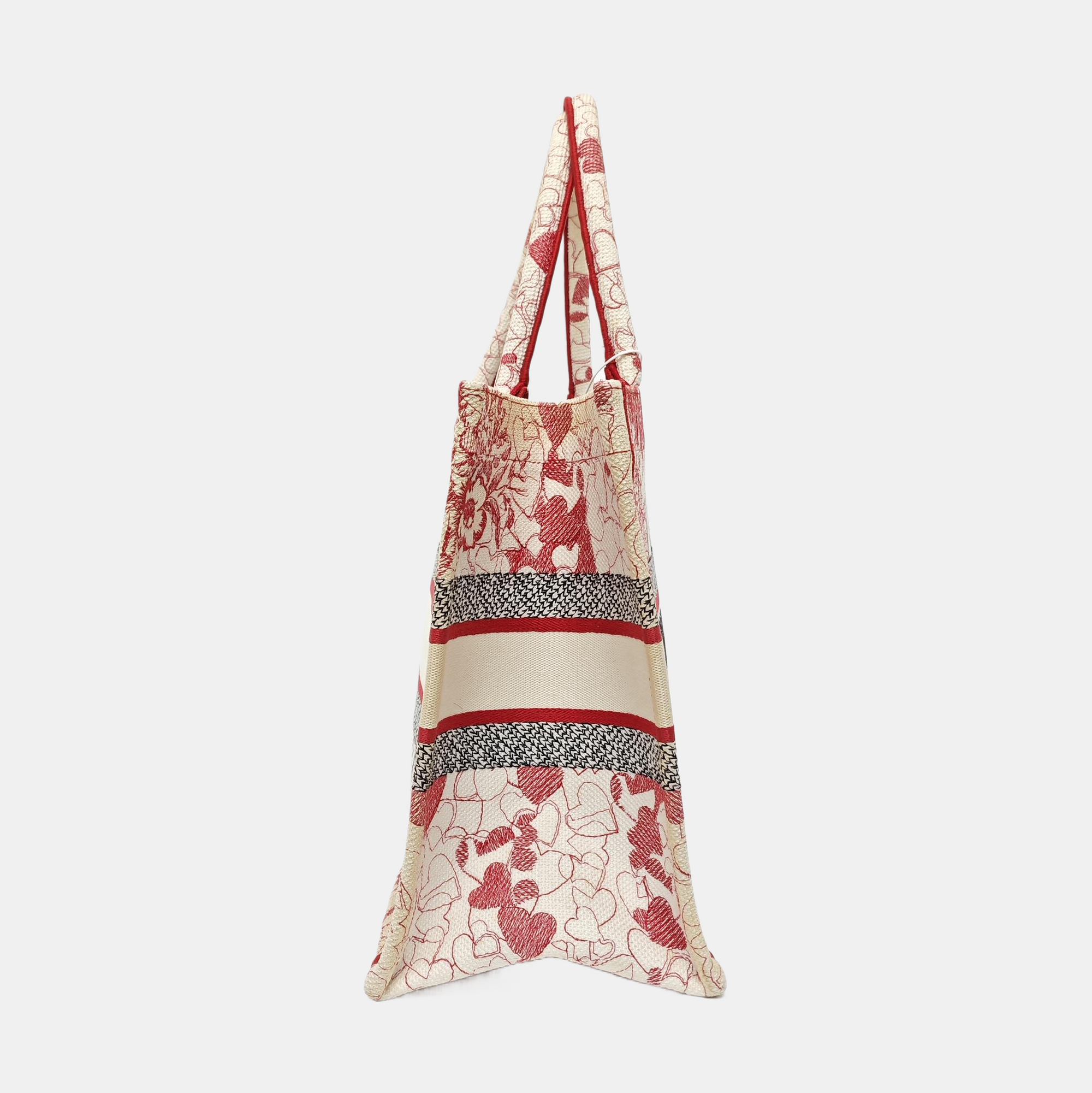 Book Tote Medium Fabric Red