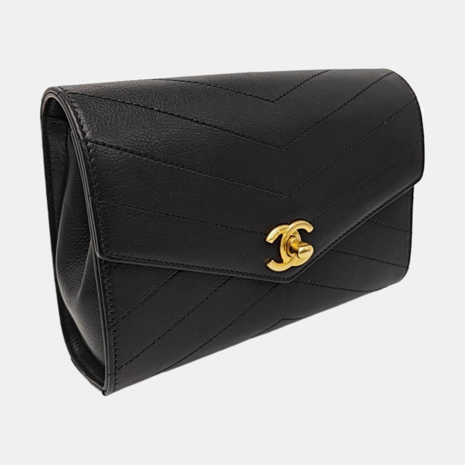 Quilted Calfskin Belt Bag Black