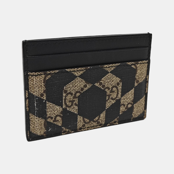 Retro Monogram Coated Canvas Beige Card Holder