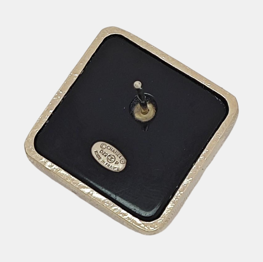 Metal Black Stud Earrings