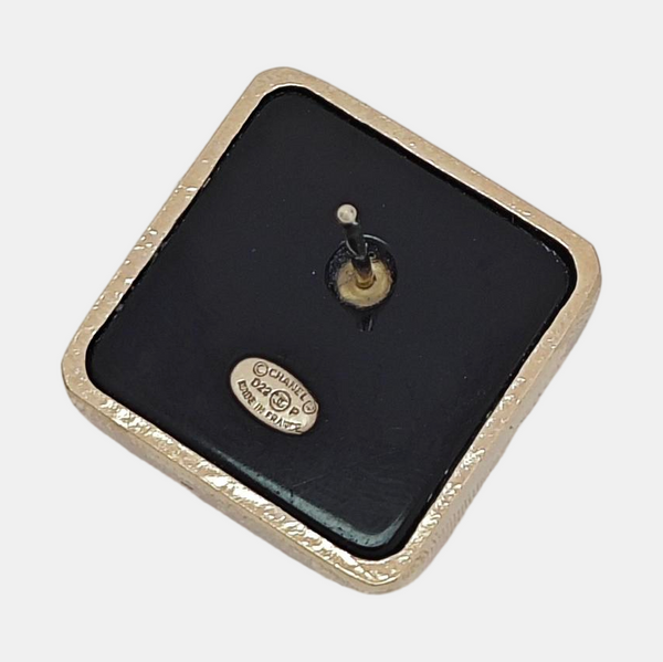 Metal Black Stud Earrings
