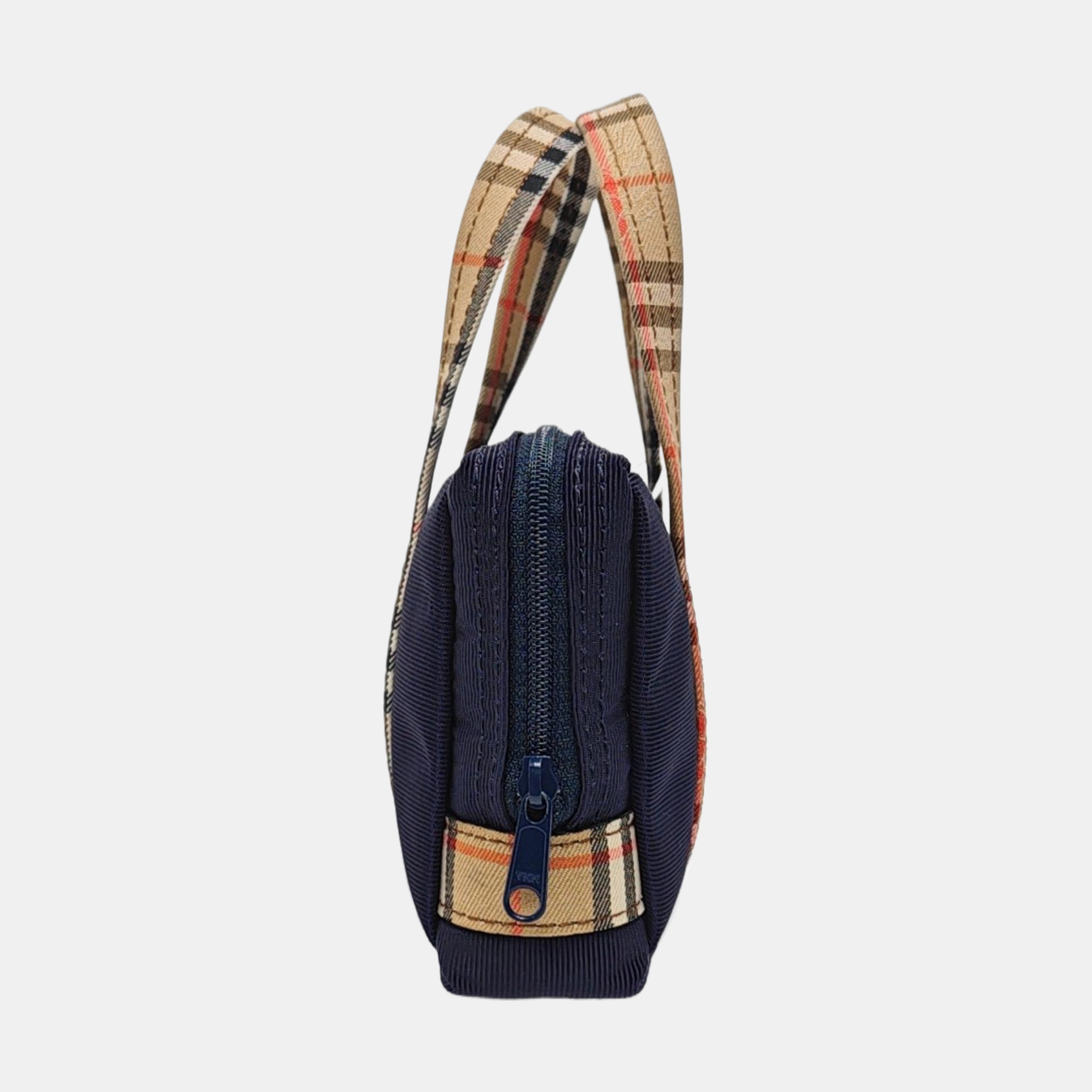 Fabric Top Handle Bag Blue