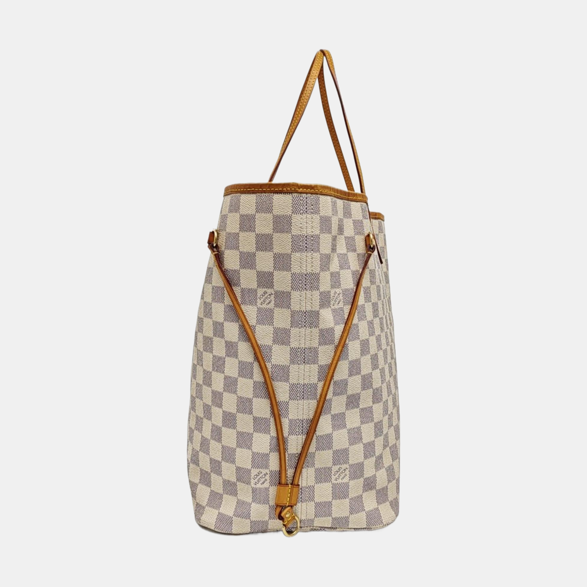 NEVERFULL GM Lona revestida Damier Azur Blanca