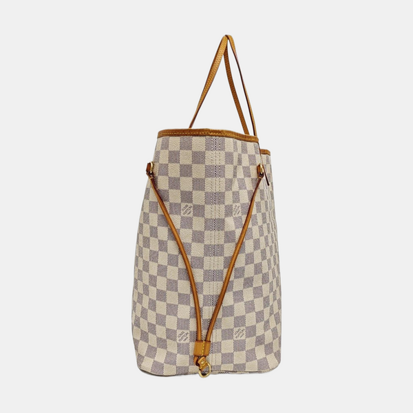 NEVERFULL GM Lona revestida Damier Azur Blanca