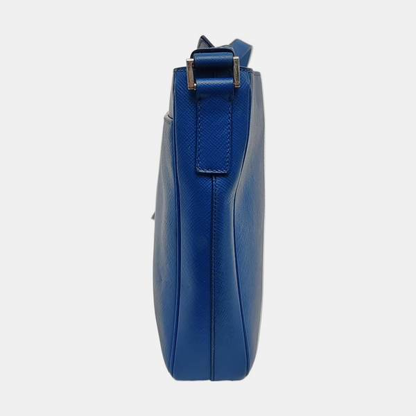 Saffiano Calfskin Crossbody Bag Blue