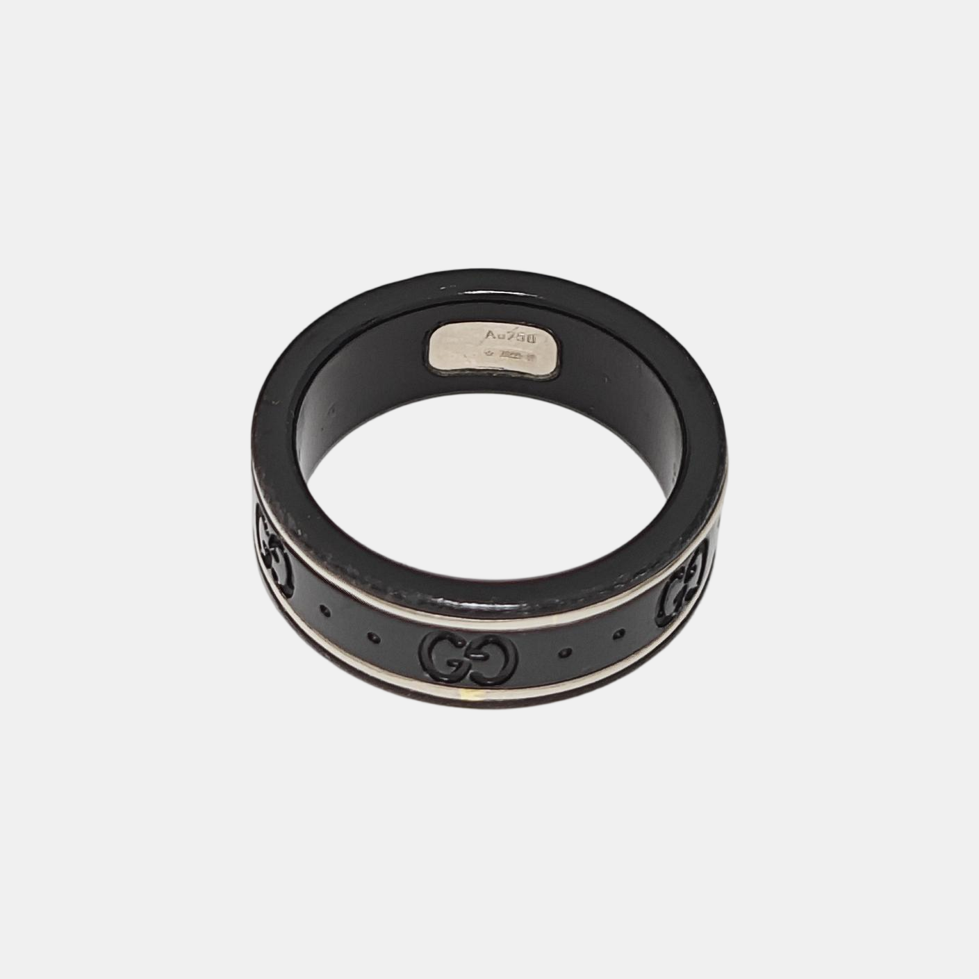 Icon 18k White Gold Black Ring HK 14