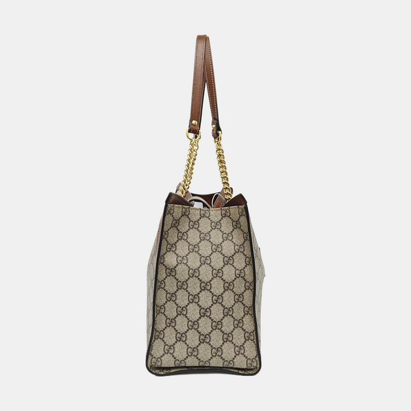 Padlock Medium Monogram Coated Canvas Beige