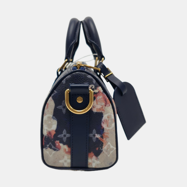 KEEPALL Monogram Coated Canvas Blue