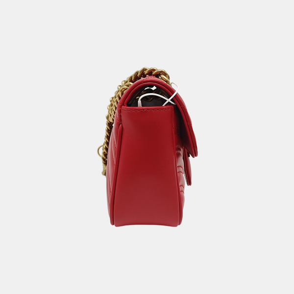 GG Marmont Small Quilted Calfskin Red