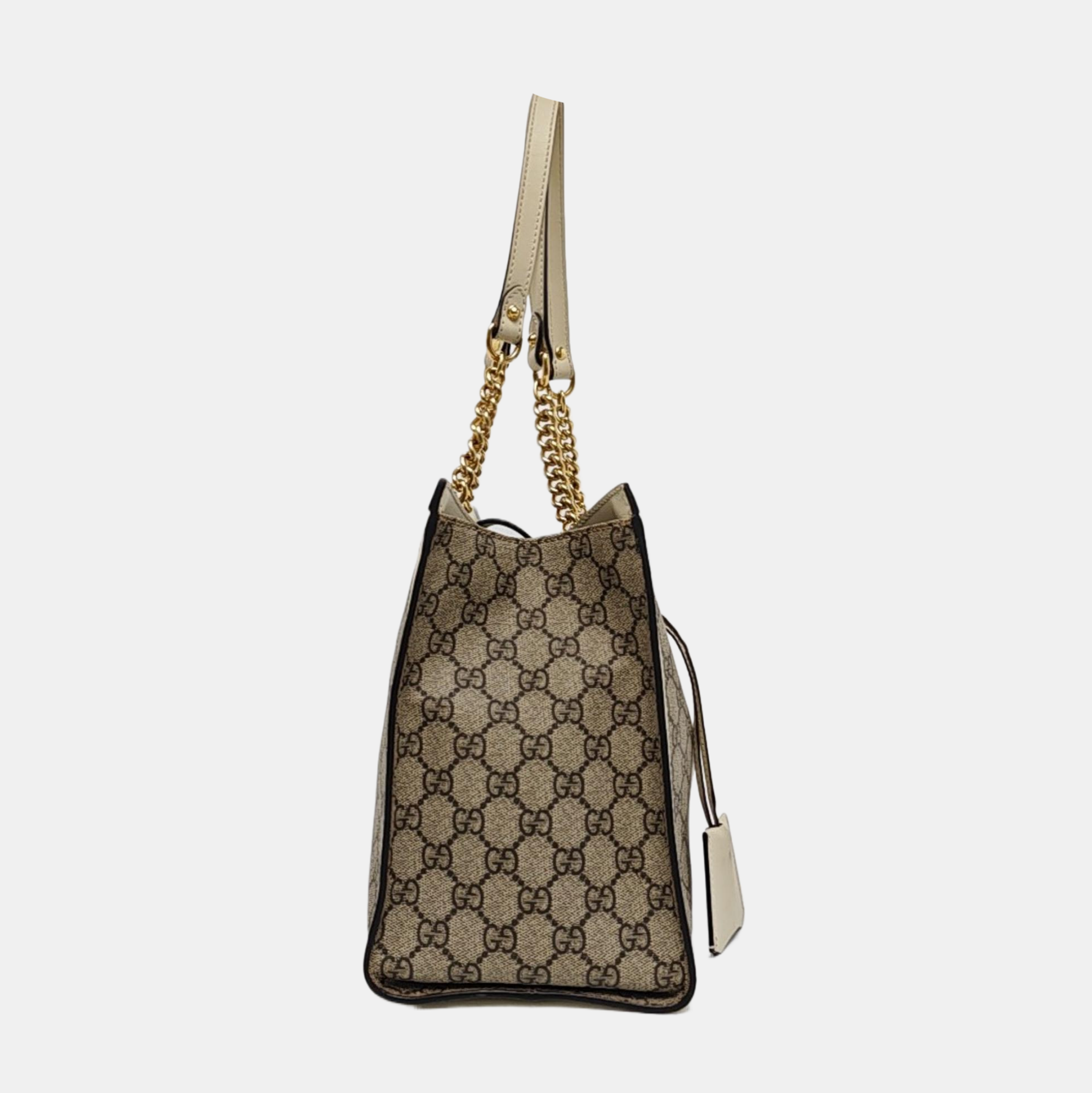 Padlock Medium Monogram Coated Canvas Beige