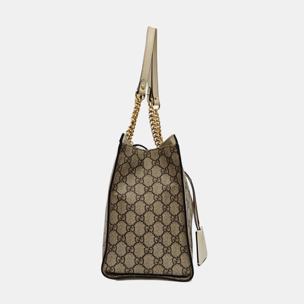 Padlock Medium Monogram Coated Canvas Beige