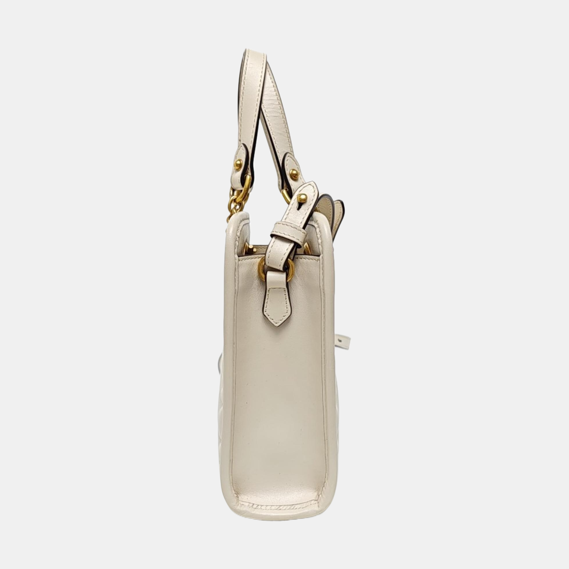 GG Marmont Mini Quilted Calfskin White