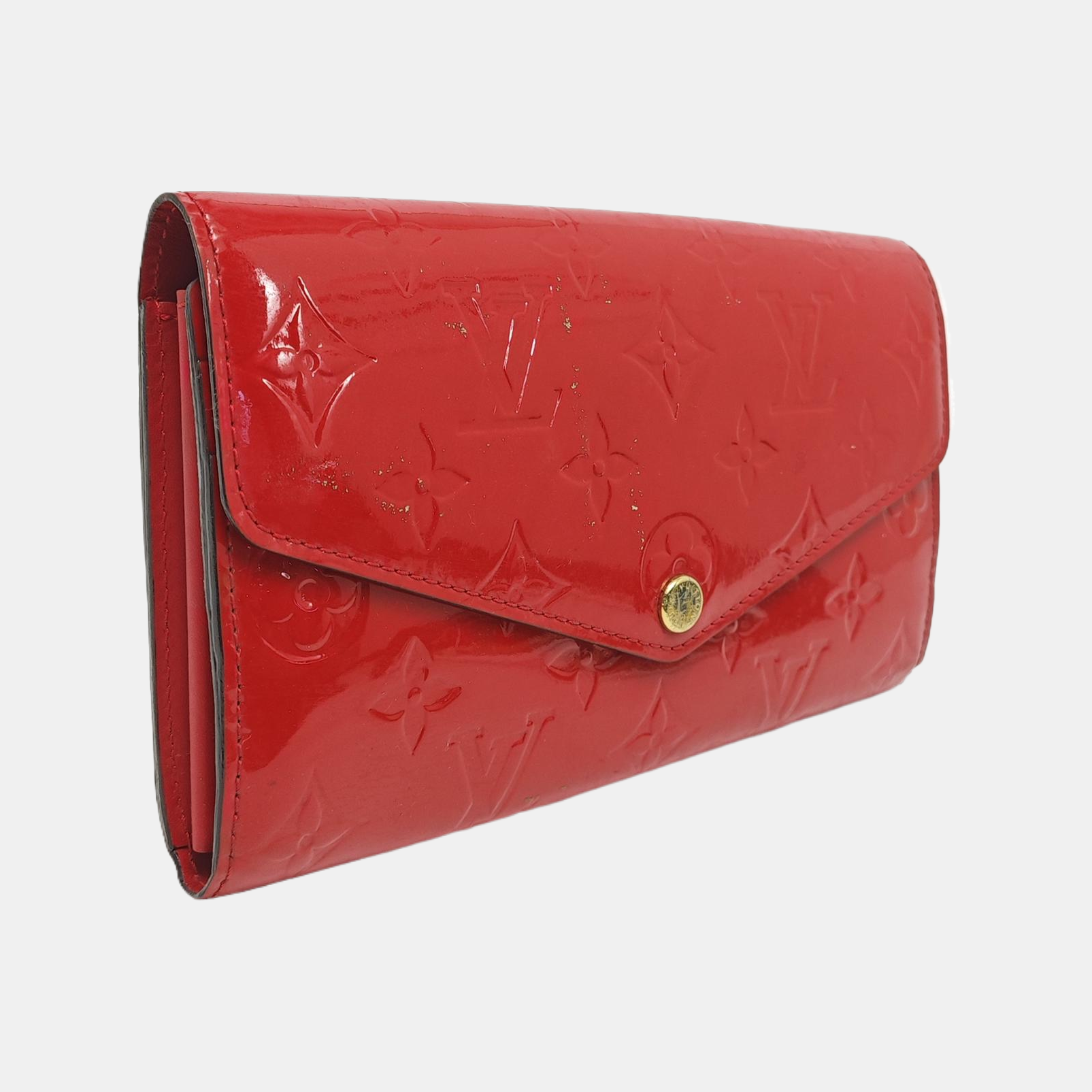 SARAH Monogram Patent Leather Red Wallet
