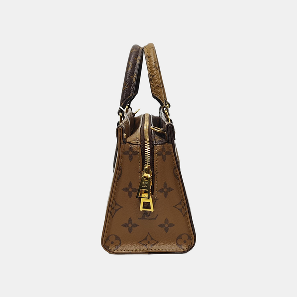 ONTHEGO EAST WEST PM Monogram Coated Canvas Brown