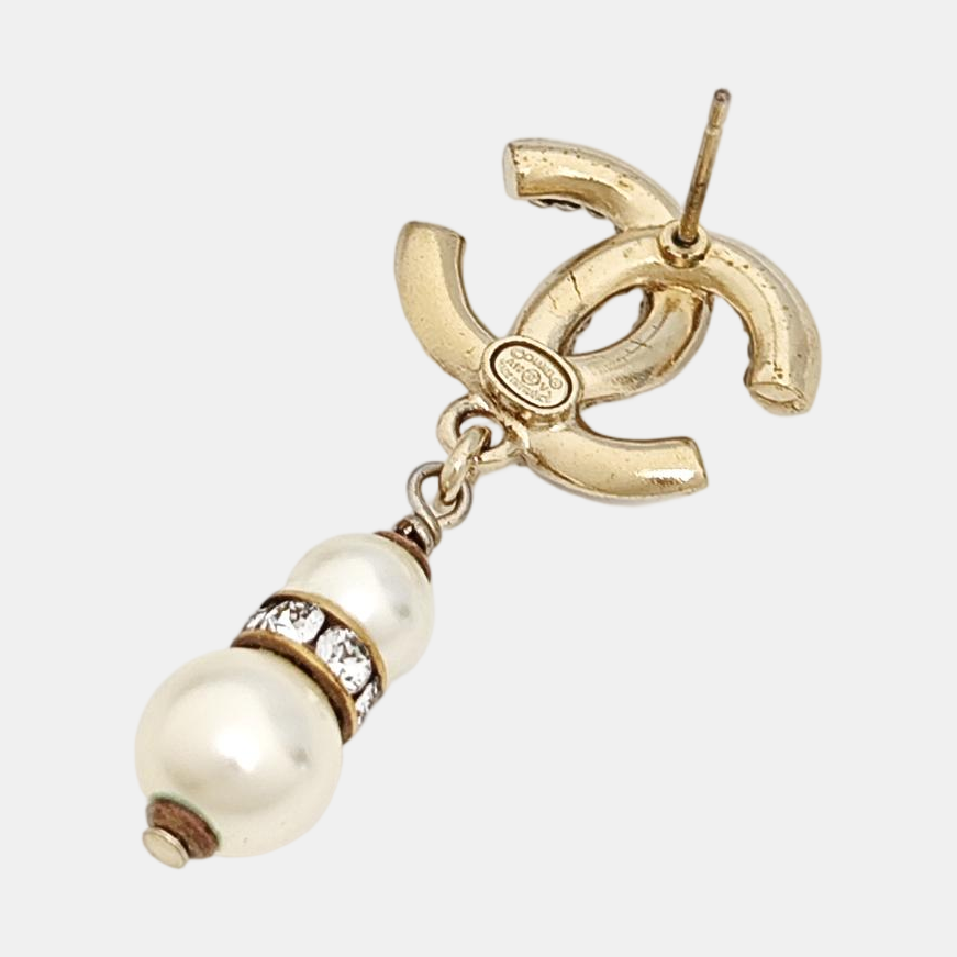 CC Logo Metal Gold Earrings